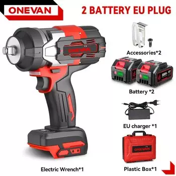 ONEVAN Бесщеточный 2800N.M Крутящий момент Электрический ударный гайковерт 1/2 дюйма 5 передач Аккумуляторный ключ Электроинструмент для батареи 21 В 18 В