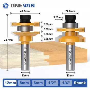ONEVAN набор фрез для рельсов и калиток 2 шт., сплав вольфрама и кобальта