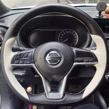 Оплетка чехол рулевого колеса автомобиля для Nissan Altima X-Trail Qashqai Rogue Pulsar 2013-2018, оригинальные автомобильные аксессуары из натуральной кожи