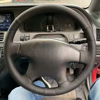 Оплетка на руль автомобиля, чехол из черной натуральной кожи для Honda CRV CR-V 1997-2001 Accord 6 1998-2002 Odyssey 1998-2001