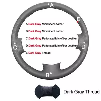 Оплетка на руль автомобиля, чехол на руль для Infiniti Qx56 2004 - 2007 2008 2009 2010, чехол на руль, темно-серый, черный