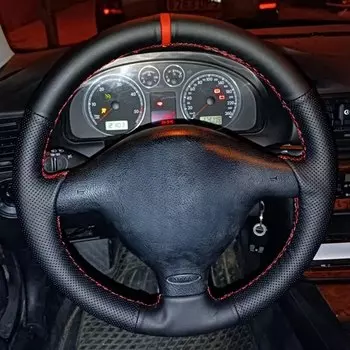 Оплетка на руль автомобиля для Volkswagen Golf 4 1998-2004 Passat B5 1996-2005 сиденье для Polo Leon индивидуальная противоскользящая кожа