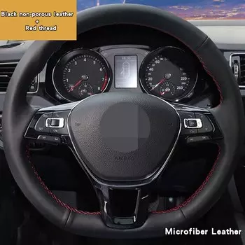 Оплетка на руль автомобиля на заказ, 100% подходит для Volkswagen VW Golf 7 Mk7 Nieuwe Polo jetta Passat B8, плетение салона автомобиля