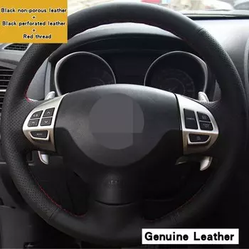 Оплетка на руль автомобиля под заказ 100%, подходит для Mitsubishi Lancer EX 10 Lancer X Outlander ASX Colt Pajero, товары для спортивных автомобилей