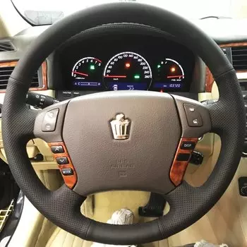 Оплетка на руль автомобиля под заказ, оплетка на руль автомобиля 100%, подходит для Toyota Crown 2005, 2006, 2007, 2008, 2009, аксессуары для автомобильного интерьера, оплетка на руль