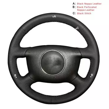 Оплетка на руль для Audi A2 (8Z) A3 (8L) Sprotback A4 (B5 B6) Avant A6 (C5) A8 (D2) S4