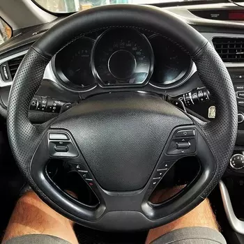 Оплетка рулевого колеса для Kia K3 2013 K3S 2014 K2 Rio 2015 2016 Cerato 2013-2017 Ceed 2012-2017 искусственная кожа