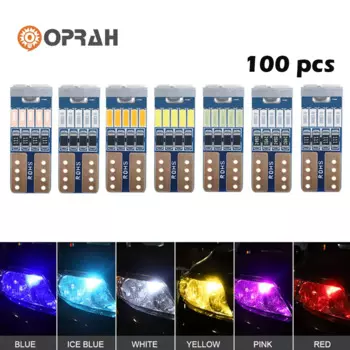 Oprah 100 шт. Высокая яркость T10 W5W 194 168 4014 15SMD Автомобильная светодиодная лампа Canbus Авто купольный светильник 6000 К Белый Зеленый Синий Красный Янтарь 12 В