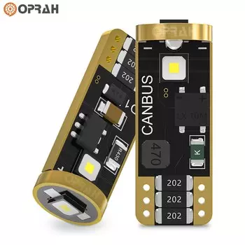 Oprah 2 шт. T10 LED W5W Автомобильный светильник Внутреннее освещение Аксессуары для автомобиля Canbus без ошибок для купола Сигнальная лампа для чтения Боковая парковка