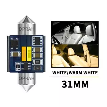 Oprah 2x Festoon C5W C10W 1860 Чип-лампа Canbus 31 мм/36 мм/39 мм/41 мм Автомобильная светодиодная лампа Внутренний купол для чтения номерного знака Белый