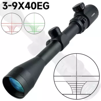 Оптический прицел для охоты 3-9x40EG, красный/зеленый прицел для отражения, тактический прицел дальнего действия с регулируемой подсветкой с креплением 11 мм/20 мм