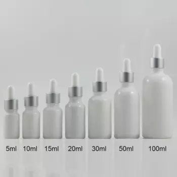 Оптом 50 шт. 30 мл белая круглая бутылка с пипеткой, пустой белый стеклянный контейнер с пипеткой 30 мл бутылка для эфирного масла оптом
