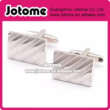 Оптом модные запонки, Мужская Серебристая решетка Прямоугольные Запонки