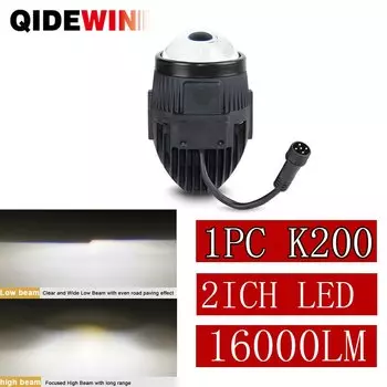 Оптовая цена k200 светодиодные противотуманные фары двухцветные 5000LM H4 H7 9005 50 Вт 2,0 дюйма фары с линзами проектора для универсальных автомобилей