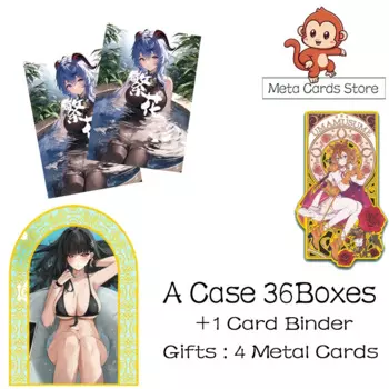 Оптовая продажа, металлические карты Waifu с цветами, 36 коробок, головоломка, карта Habby, игровая Карта