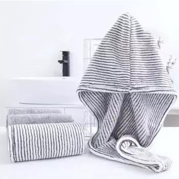 Beiwoer серые бамбуковые полотенца для волос