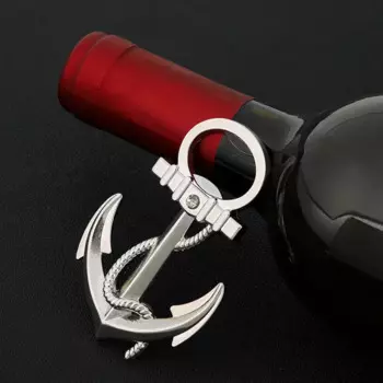 Оптовая продажа, открывалка для бутылок с серебряным якорем в металлической упаковке, 10 шт.