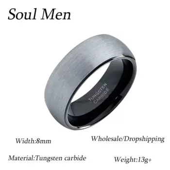 Оптовая продажа, унисекс, черное вольфрамовое обручальное кольцо 8 мм для мужчин и женщин, удобное облегающее бриллиантовое матовое готовое кольцо TU072R