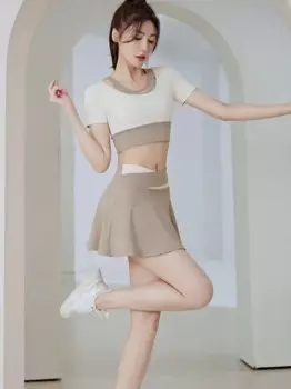 Оптовая продажа, женский бюстгальтер, леггинсы, тренировочный костюм, одежда для активного отдыха, одежда для фитнеса с коротким рукавом, легкие комплекты для спортзала, фитнеса и йоги