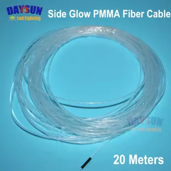 Оптоволоконный кабель с боковым свечением из ПММА, 20 метров, бесплатная доставка, атмосферный Свет автомобиля, универсальный диаметр 2,0 мм, сделай сам, автомобисветильник льник, замена провода EL