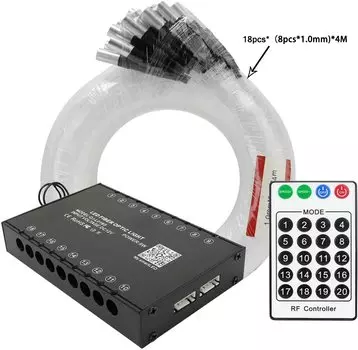 Оптоволоконный светильник Kingmaled "Падающие звезды", 3 Вт, 12 отверстий