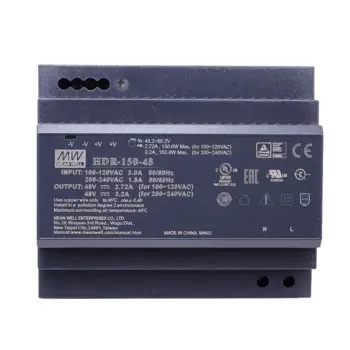 Оригинал Mean Well HDR-150-48 meanwell 48V DC 3.2A 153,6 W ультратонкий ступенчатая форма DIN Rail источник питания