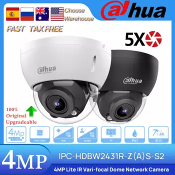 Оригинальная фотовспышка Dahua, 2,7-13,5 мм, 4 МП, Lite, 40 м, IR, 5-кратное увеличение, вариофокальная купольная сетевая IP-камера POE