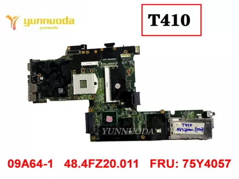 Оригинальная материнская плата для ноутбука Lenovo thinkpad T410 T410i 09A64-1 48,4fz20. 011 FRU 75Y4057 протестирована хорошая бесплатная доставка