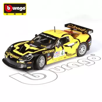 Оригинальная модель автомобиля Bburago 1:24 Chevrolet Corvette C6R, литой под давлением, коллекционная игрушка, подарок, миниатюрные автомобили, оптовая продажа, украшение