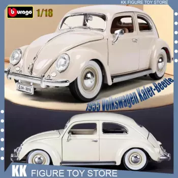 Оригинальная модель автомобиля Bburago в масштабе 1:18, 1955, Volkswagen kпер-beetle, Классическая модель литая под давлением, роскошная Коллекционная Игрушечная машина, статуя, подарки