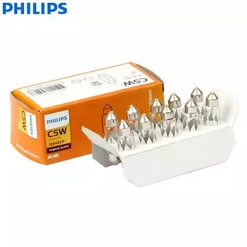 Оригинальная сигнальная лампа Philips C5W Fest 12844CP, освещение для салона, 36 мм, с указателем номера, 10 шт