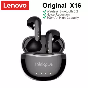Оригинальные беспроводные наушники LENOVO X16, Bluetooth 5,2, TWS наушники Thinkplus, спортивные стереонаушники для музыки, наушники-вкладыши с шумоподавлением