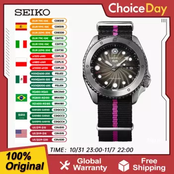 Оригинальные Seiko 5 спортивные автоматические механические часы для мужчин 10 бар водонепроницаемые светящиеся мужские часы японские