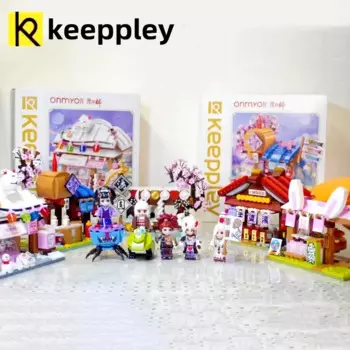 Оригинальные строительные блоки Keeppley, уличная сцена Onmyoji, Сборная модель, детские игрушки для мальчиков, подарки на день рождения, праздничное украшение