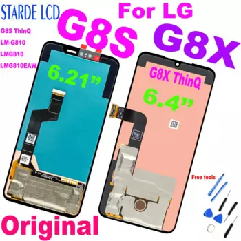 Оригинальный 6,4 "для LG G8X ThinQ LCD дисплей кодирующий преобразователь сенсорного экрана в сборе 6,21" G8S ThinQ LM-G810 LMG810 LMG810EAW Замена
