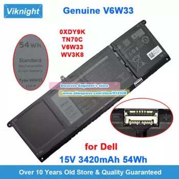 Оригинальный аккумулятор 15 В, 3420 мАч, 54 Втч V6W33 WV3K8 для Dell Inspiron 15 5510 5515 5418 5410 Latitude 3320 Vostro 3510 3515 3511 5310