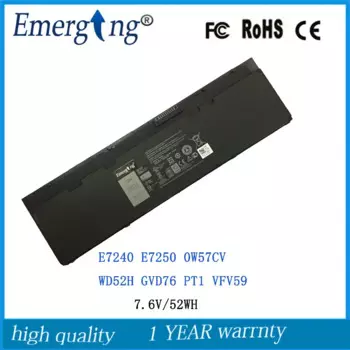 Оригинальный аккумулятор 7,6 в 52 Втч VFV59 для DELL Latitude 12 7000 Series E7240 E7250 0W57CV WD52H GVD76 PT1