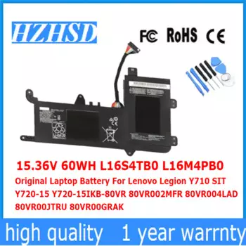 Оригинальный аккумулятор для ноутбука Lenovo Legion Y710 SIT Y720-15 80VR002MFR 80VR004LAD, 15,36 В, 60 Вт/ч, L16S4TB0, L16M4PB0