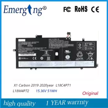 Оригинальный аккумулятор для ноутбука Lenovo X1 Carbon 15,36 2019, 2020 Вт · ч, L18C4P71, L18M4P72, L18L4P71