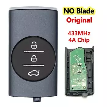 Оригинальный дистанционный ключ XNRKEY 3B для автомобиля, чип 4A 433 МГц для Chery Tiggo 7 Plus 8 Plus, интеллектуальный смарт-ключ без лезвия