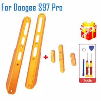 Оригинальный корпус Doogee S97 Pro, фронтальный корпус, средняя боковая панель, металлическая рамка + кнопка регулировки громкости питания для телефона Doogee S97 Pro