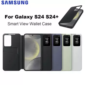 Оригинальный маленький смарт-кошелек для экрана, чехол для телефона Samsung Galaxy S24 S24 + S24 Plus S-View, чехол-книжка для смартфона