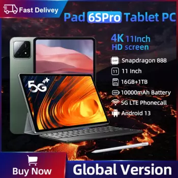 Оригинальный планшетофон Xiaomi 2024, планшетный ПК Pad 6S Pro, Snapdragon 888, Android 13, 10000 мАч, 16 ГБ + 1 ТБ, телефон с двумя SIM-картами, HD, 4K, Mi, планшет