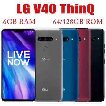 Оригинальный разблокированный мобильный телефон LG V40 ThinQ V405UA/V409N/V405EBW, экран 6,4 дюйма, Qualcomm 845, 6 ГБ ОЗУ 64/128 Гб ПЗУ, смартфон с камерой