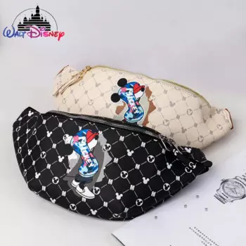 Оригинальный Роскошный брендовый женский поясной кошелек Disney с Микки, миниатюрная сумка через плечо с мультяшным рисунком, модный детский поясной кошелек большой вместимости