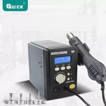 Оригинальный строительный фен QUICK 2008 ESD с цифровым дисплеем, 220 В, 100 л/мин, от 500 до градусов