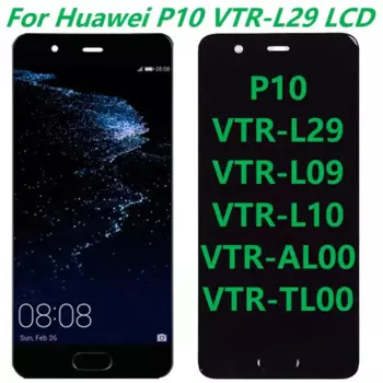 Оригинальный ЖК-дисплей 5,1 дюйма для Huawei P10 VTR-L29, ЖК-дисплей с рамкой P10 VTR-L09 L10, сменный сенсорный экран с цифровым преобразователем в сборе