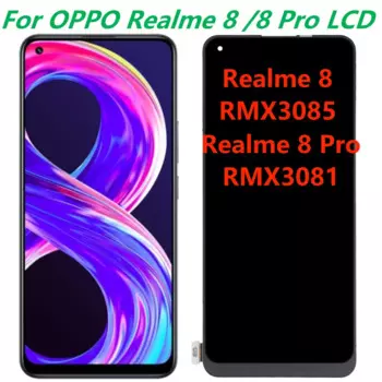 Оригинальный ЖК-дисплей 6,4 дюйма для OPPO Realme 8 Pro, ЖК-дисплей, сенсорная панель, запчасти для Realme 8pro RMX3081 8 RMX3085, дисплей с рамкой