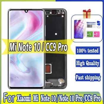 Оригинальный ЖК-дисплей Amoled для Xiaomi Mi CC9 Pro, ЖК-дисплей для Mi Note 10 Pro, рамка дисплея Mi Note10 Lite M1910F4G, дигитайзер, сенсорный экран