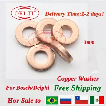 ORLTL 5 шт./лот F00VC17502 F00VC17503 F00VC17504 F00VC17505 F00VC17506 медные шайбы прокладки 9001-850C для инжектора BOSCH Delphi
